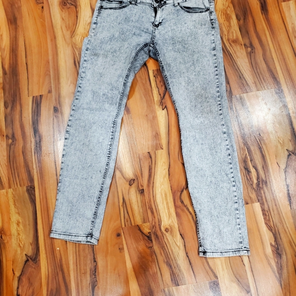 Gray/Black acid wash skinny jeans Size 13